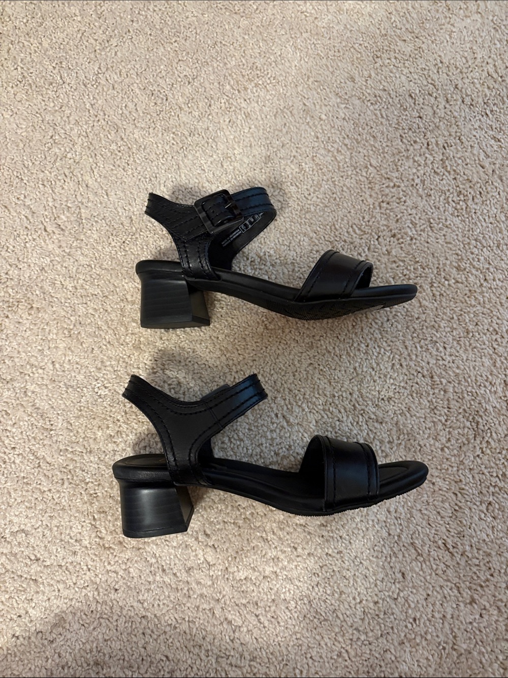 Clarks Black Leather Slingback Sandals with Buckle - Picture 2 of 2
